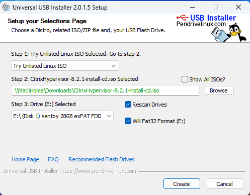 Create Citrix XenServer Install USB Key