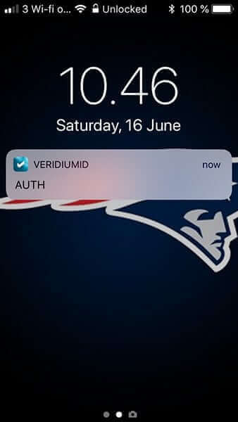 Veridium iPhone Notification